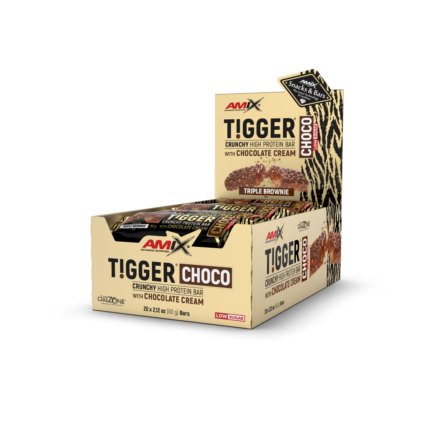 TiggerZero CHOCO Protein Bar 20x60g - AmixOfficial.hu - -