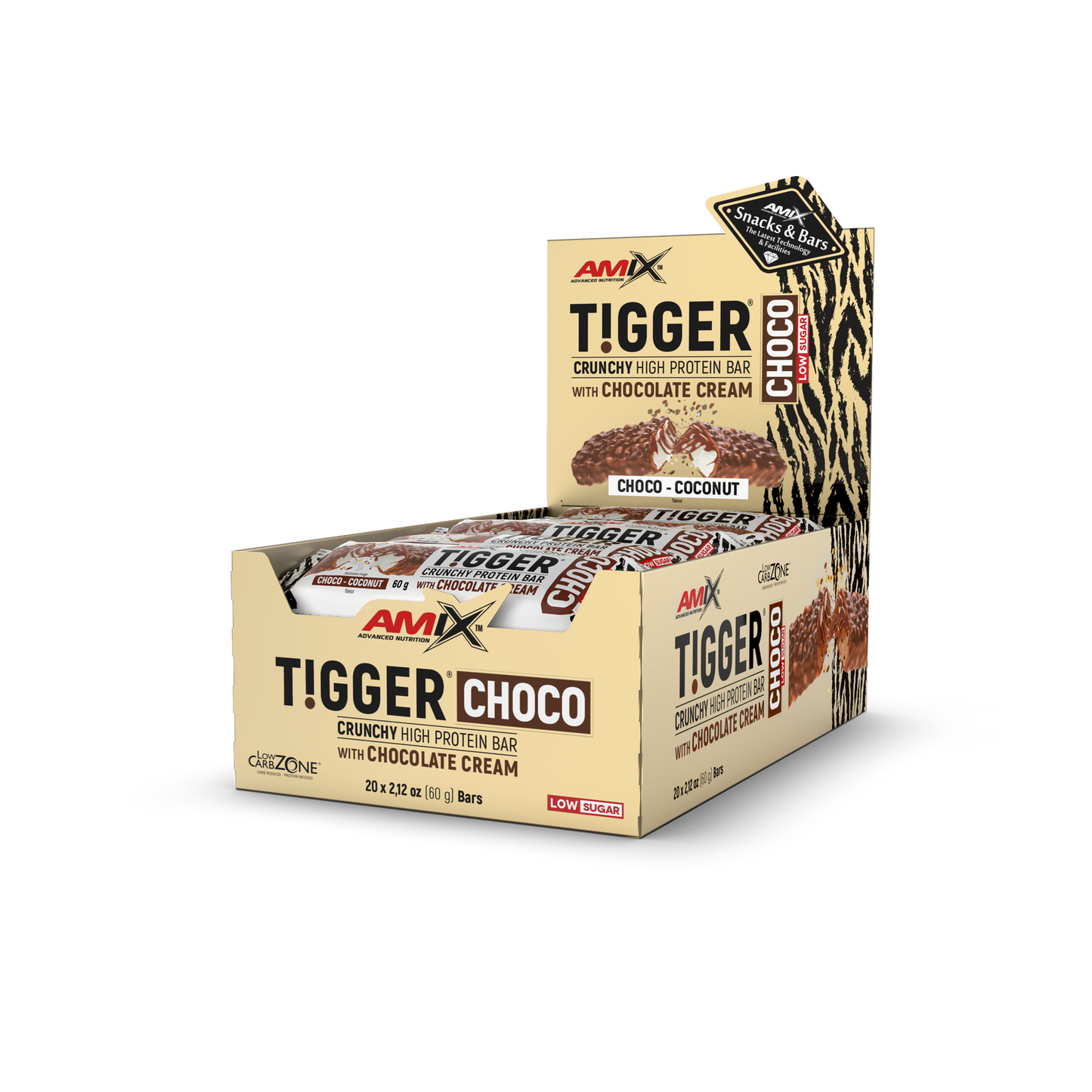 TiggerZero CHOCO Protein Bar 20x60g - AmixOfficial.hu - -