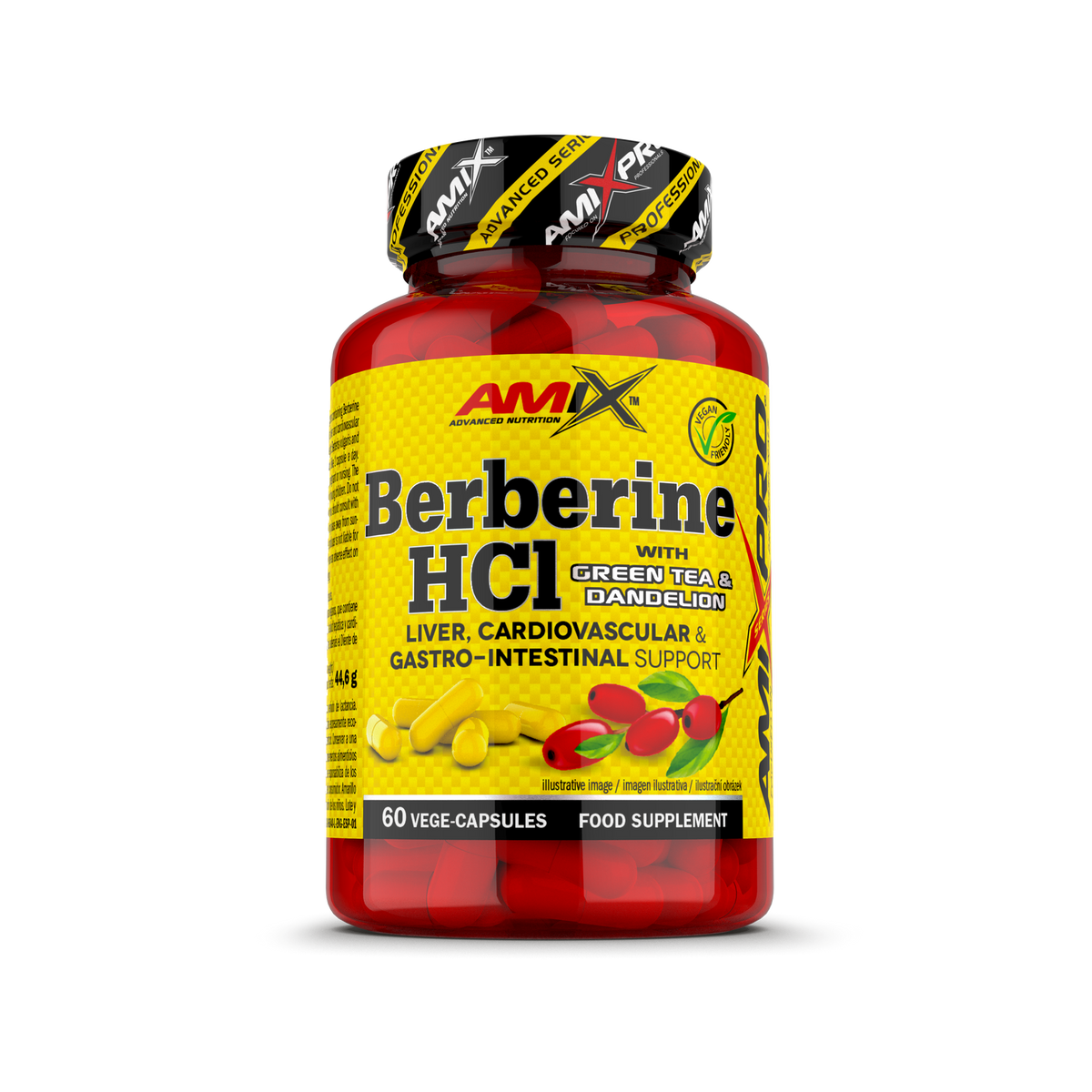 AmixPro® Berberine HCl with GreenTea & Dandelion  - BOX 60 kapszula - AmixOfficial.hu -  - 
