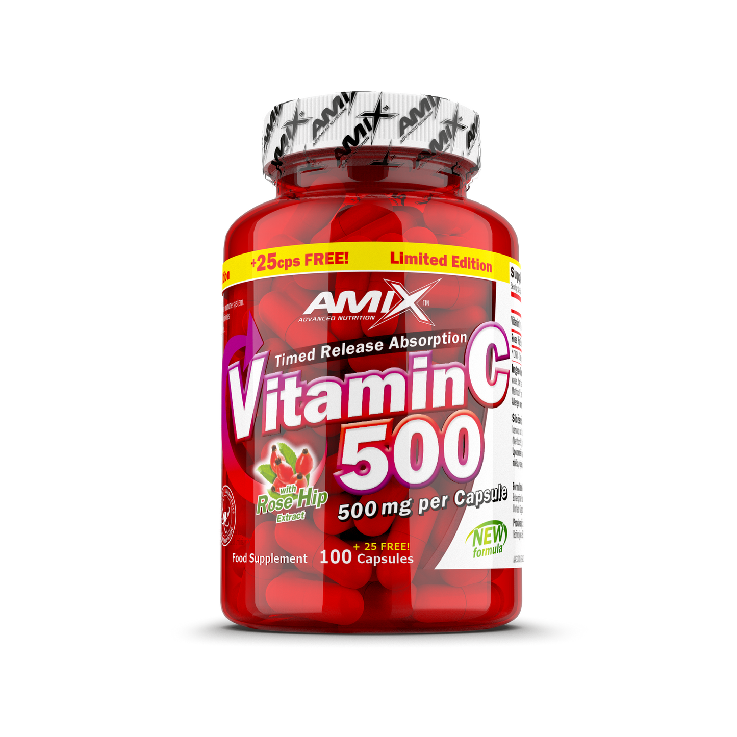 C-Vitamin + Rose Hips 500mg 125 tabletta - AmixOfficial.hu -  - 