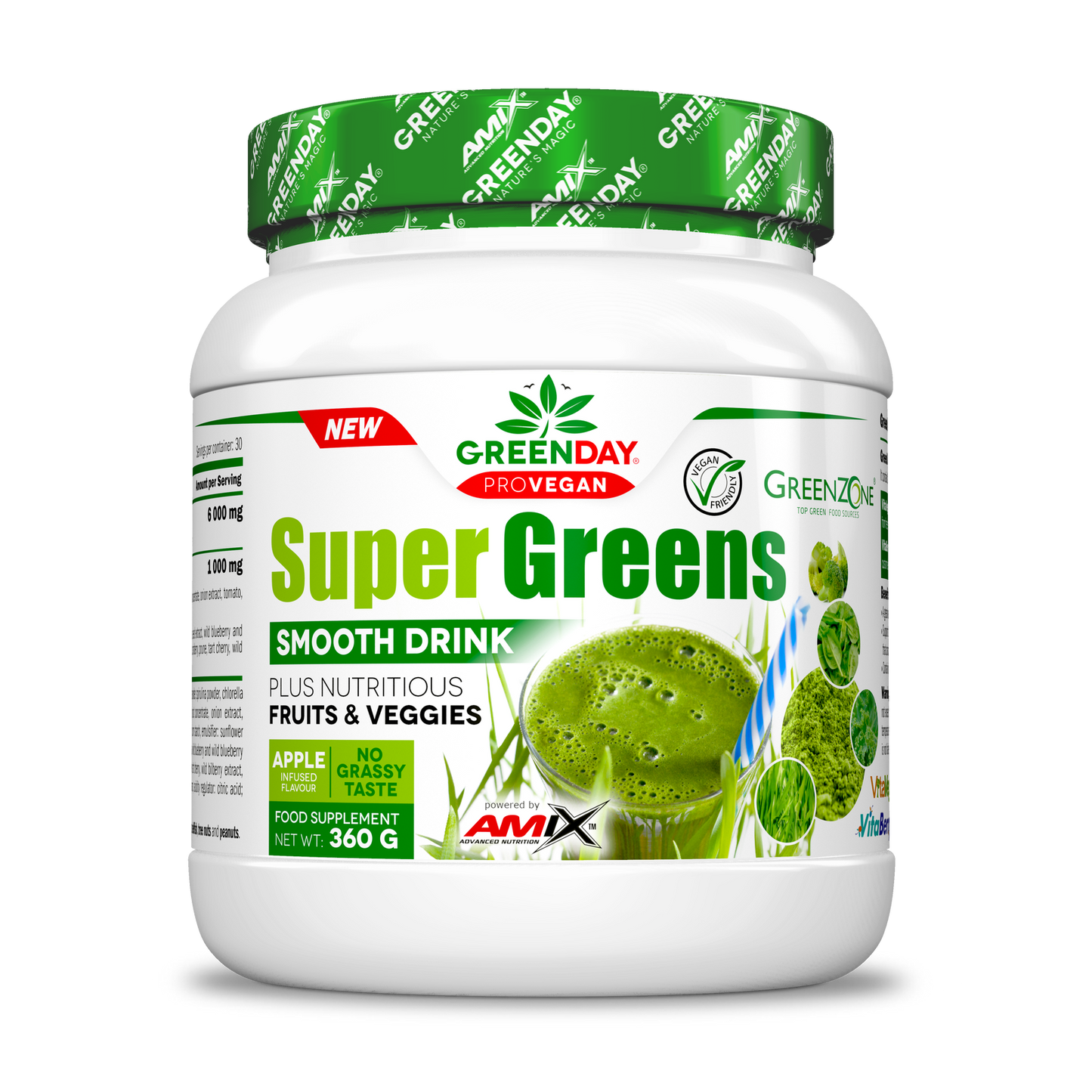 GreenDay® Super Greens Smooth Drink (Íz: apple, 360g) - AmixOfficial.hu -  - 