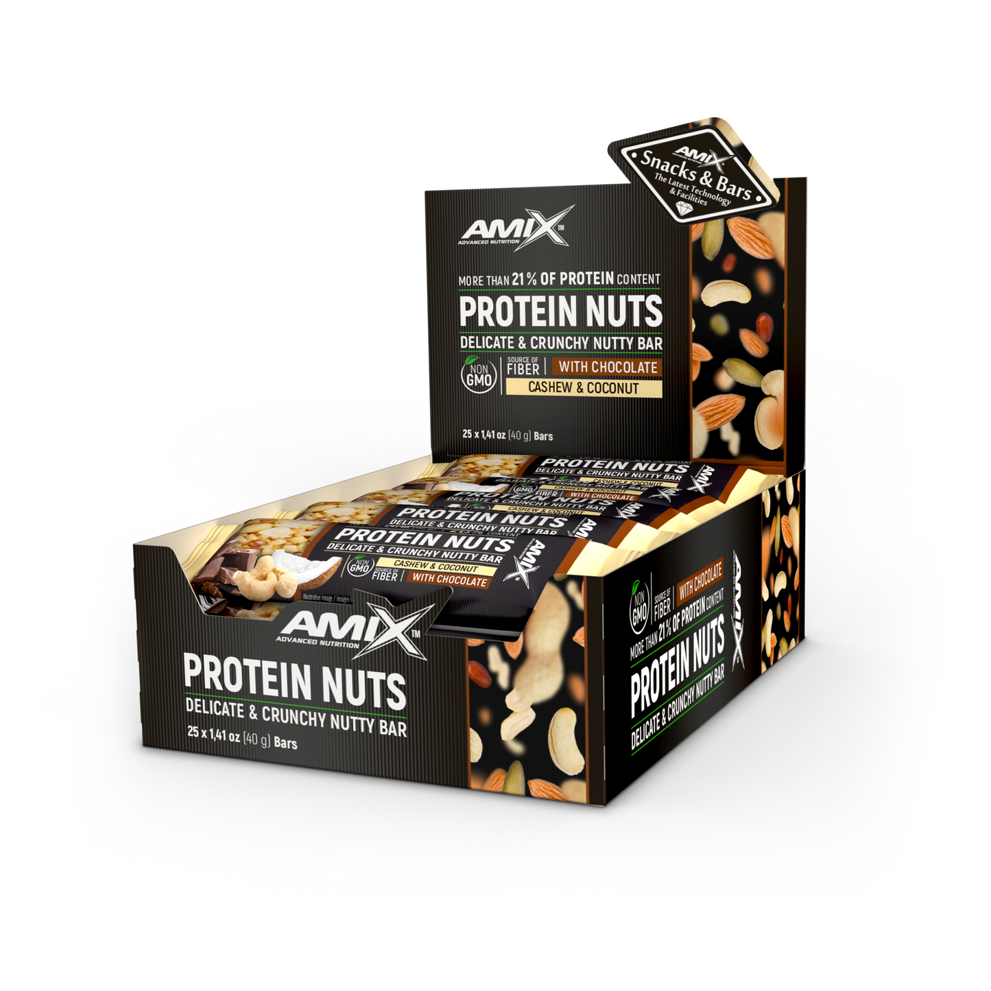 Protein Nuts Bar 20x40g - AmixOfficial.hu -  - 